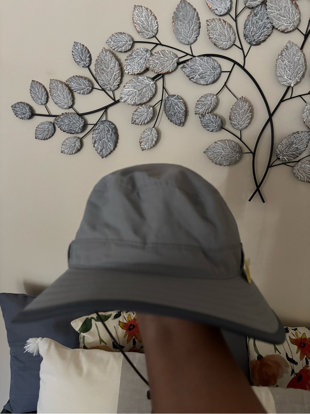 Light Gray Men or Women’s Sun Hat with Chin Strap UPF 50+